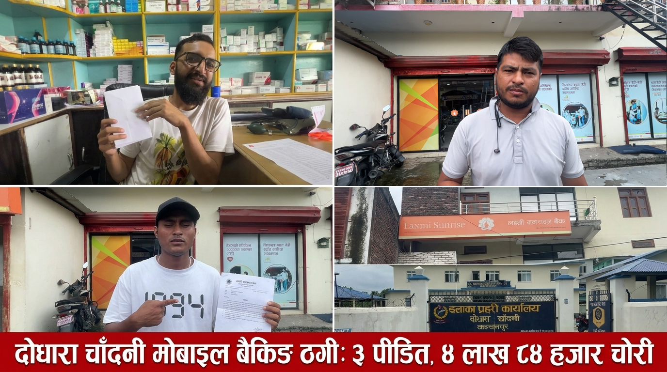 मोबाइल बैंकिङ प्रयोगकर्तामाथि बढ्दो जोखिम, दोधारा चाँदनीमा तीन घटना दोधारा चाँदनी खबरको सम्पर्कमा